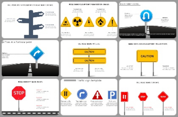 Road sign Powerpoint Templates